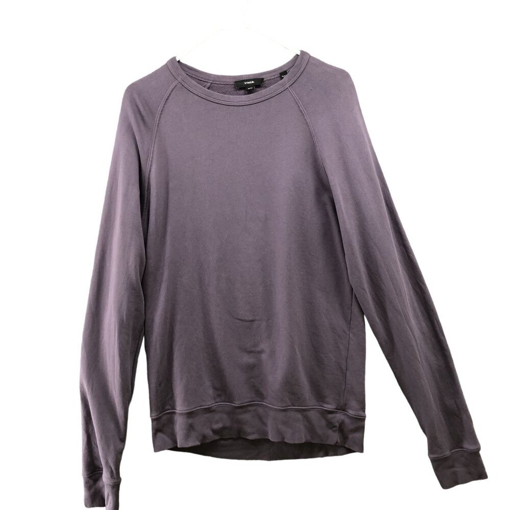 Vince Garment Dyed Crewneck Sweatshirt Mens XS Purple Pullover